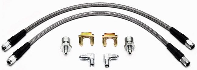 WILWOOD Wilwood Universal 16" Braided Flexline Kit, 3/8"-24 Chassis Fittings WB220-7699 SR