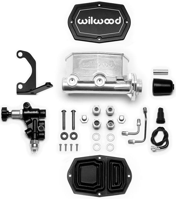 WILWOOD with Bracket and Valve Wilwood Compact Tandem Master Cylinder Kit, 1" Bore, Polished WB261-14963-P SR