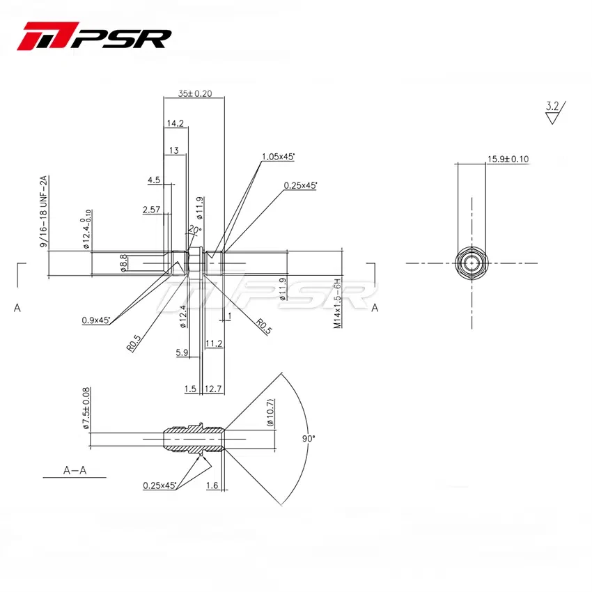 Pulsar PSR Turbo Water Cooling Fitting Kit -6 AN for PT/X28 PT/X30 PT/X35 GEN I/II PSR3584 GEN2 PTG25 PTG30 PTG35 PTG42 (PULSAR-FIT0013)