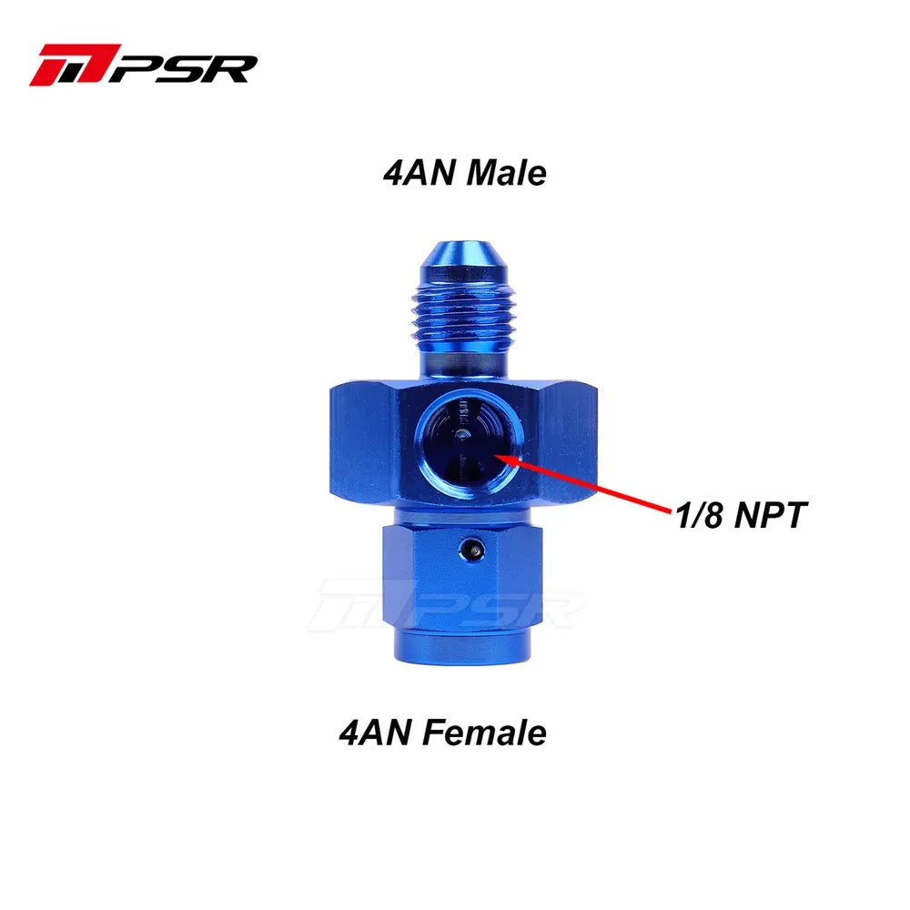 Pulsar PSR Fitting 4AN Male to Female with 1/8 NPT Port Aluminum Blue (PULSAR-FIT0004)