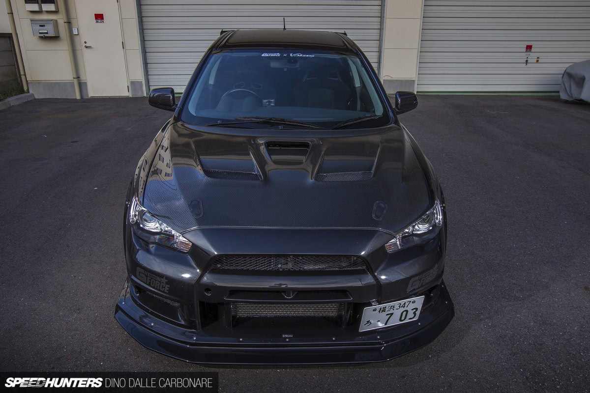 Luxury Sports Varis V1 Style Carbon Bonnet For Mitsubishi EVO X -PP