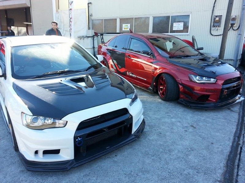 Luxury Sports Varis V2 Style Carbon Bonnet For Mitsubishi EVO X -PP