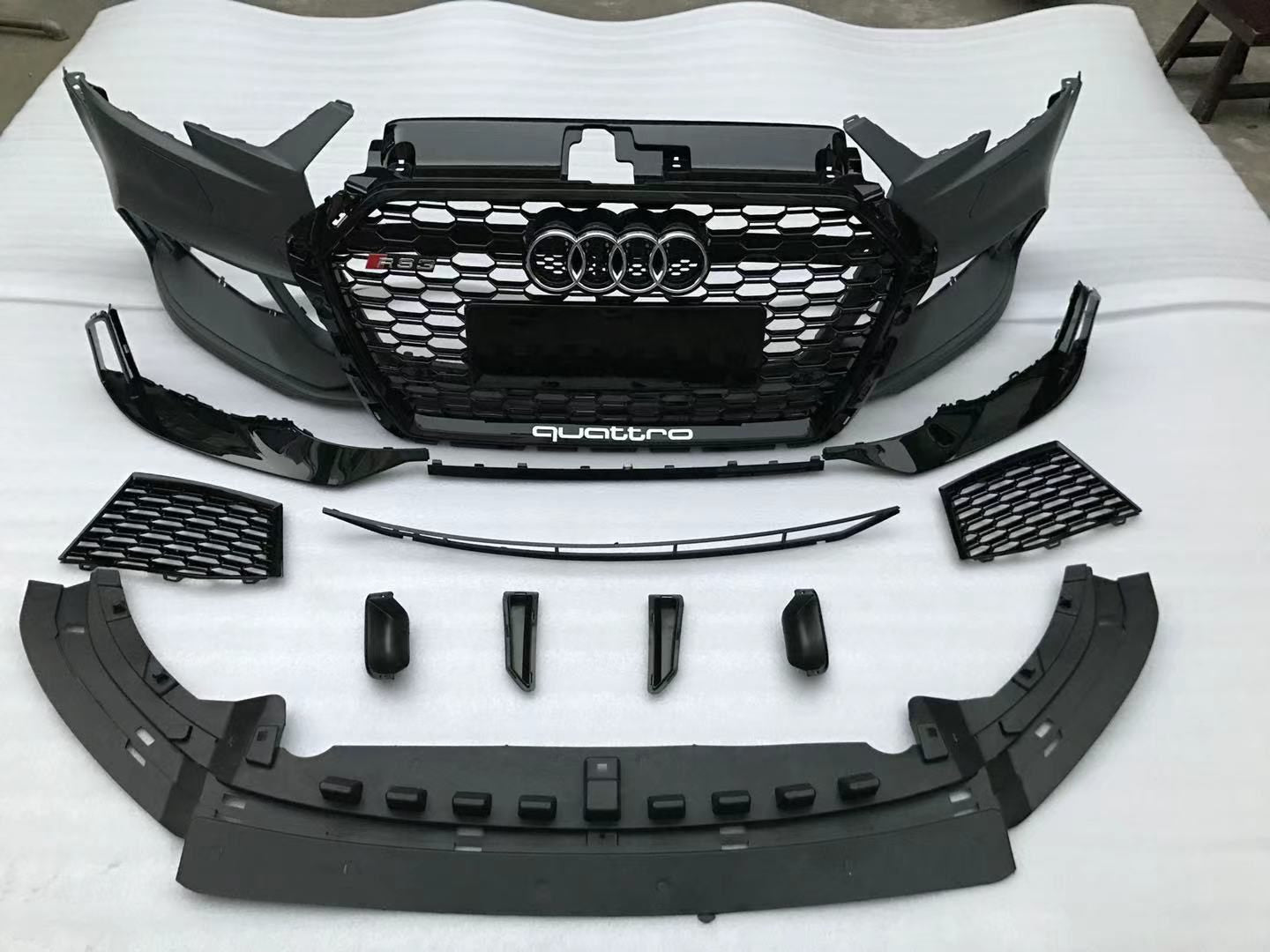 Luxury Sports RS3 Style Front Bumper With Grill Audi A3 8V Facelift 17-19 -PP