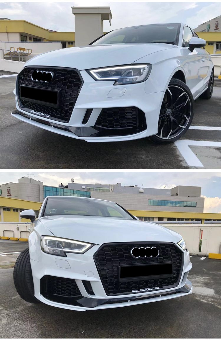 Luxury Sports RS3 Style Front Bumper With Grill Audi A3 8V Facelift 17-19 -PP