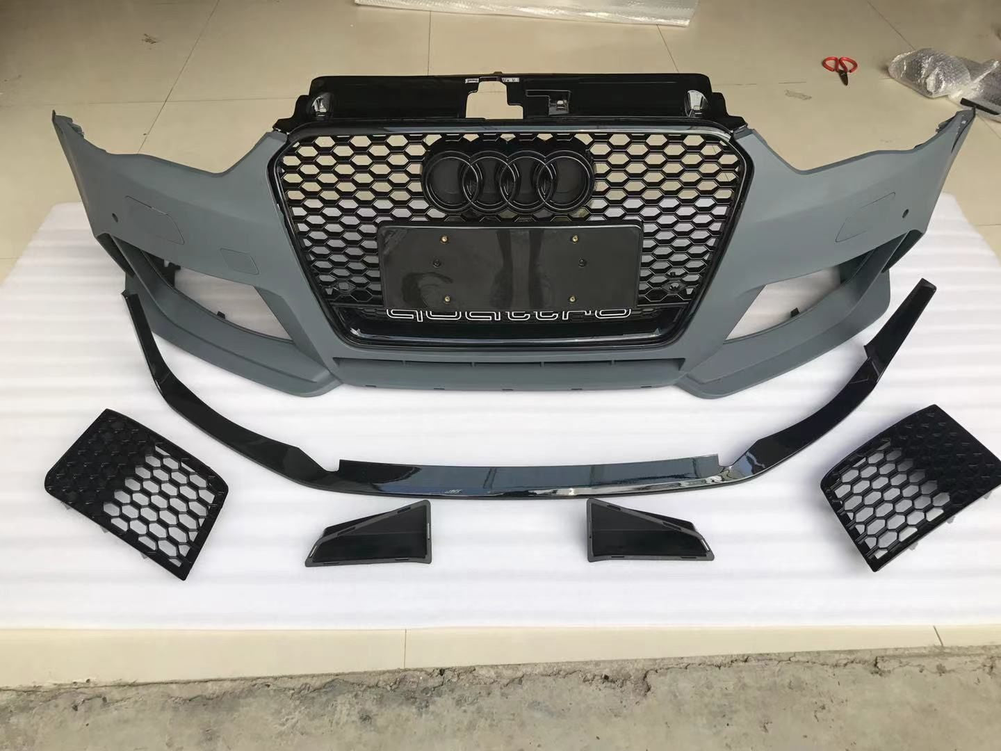 Luxury Sports RS3 Type 2 Style Front Bumper With Grill Audi A3 8V 14-16 -PP