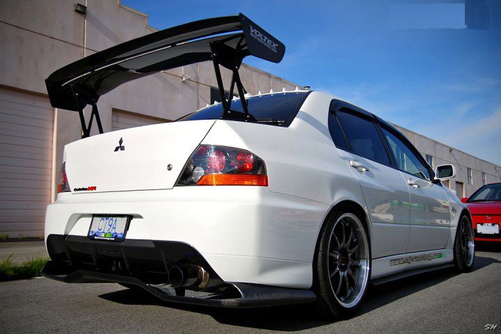 Luxury Sports Voltex Style Rear Diffuser For Mitsubishi EVO 7-9 Carbon -PP