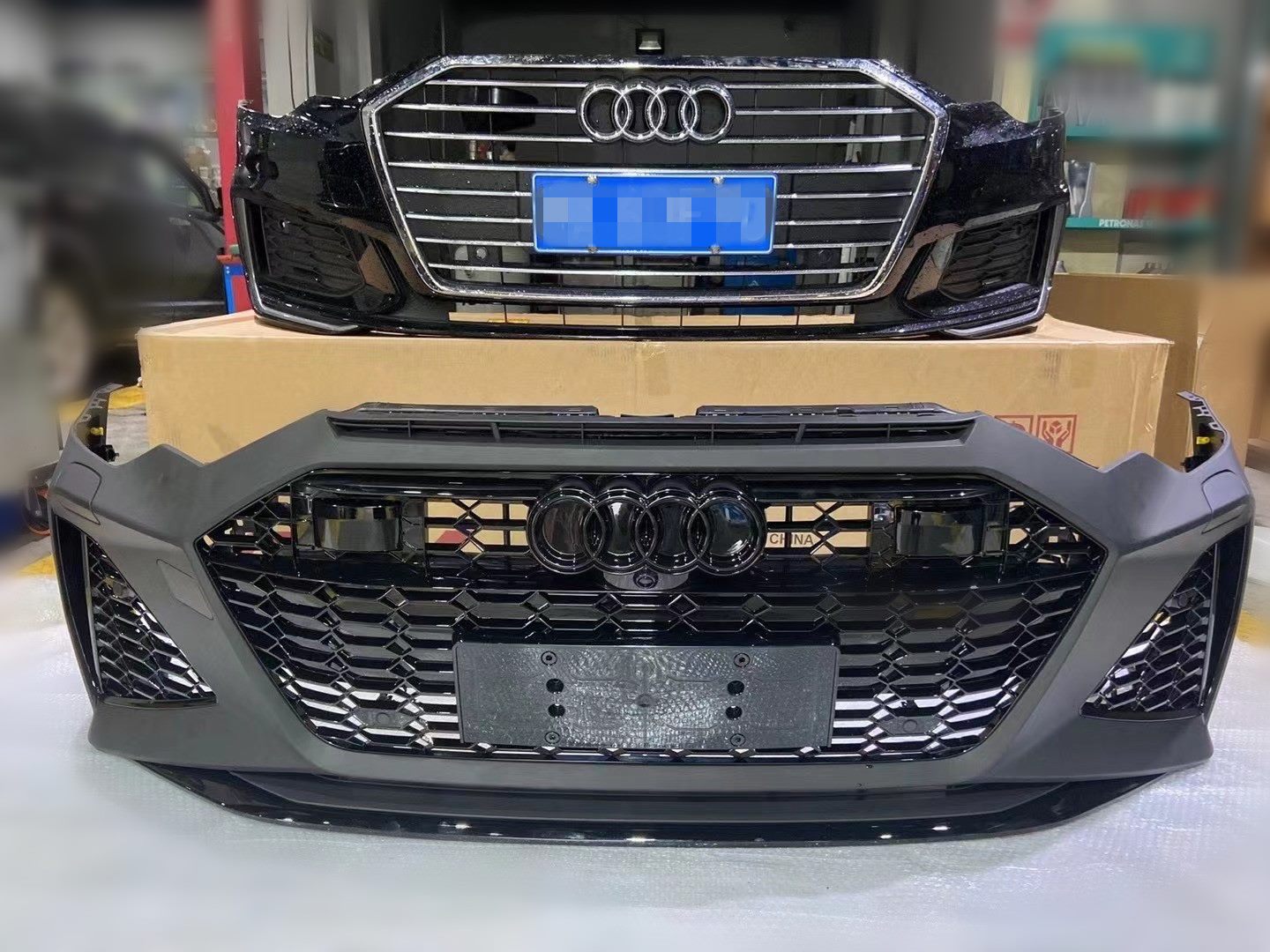 Luxury Sports RS6 Style Front Bumper With Grill For Audi A6 C8 19-21 -PP