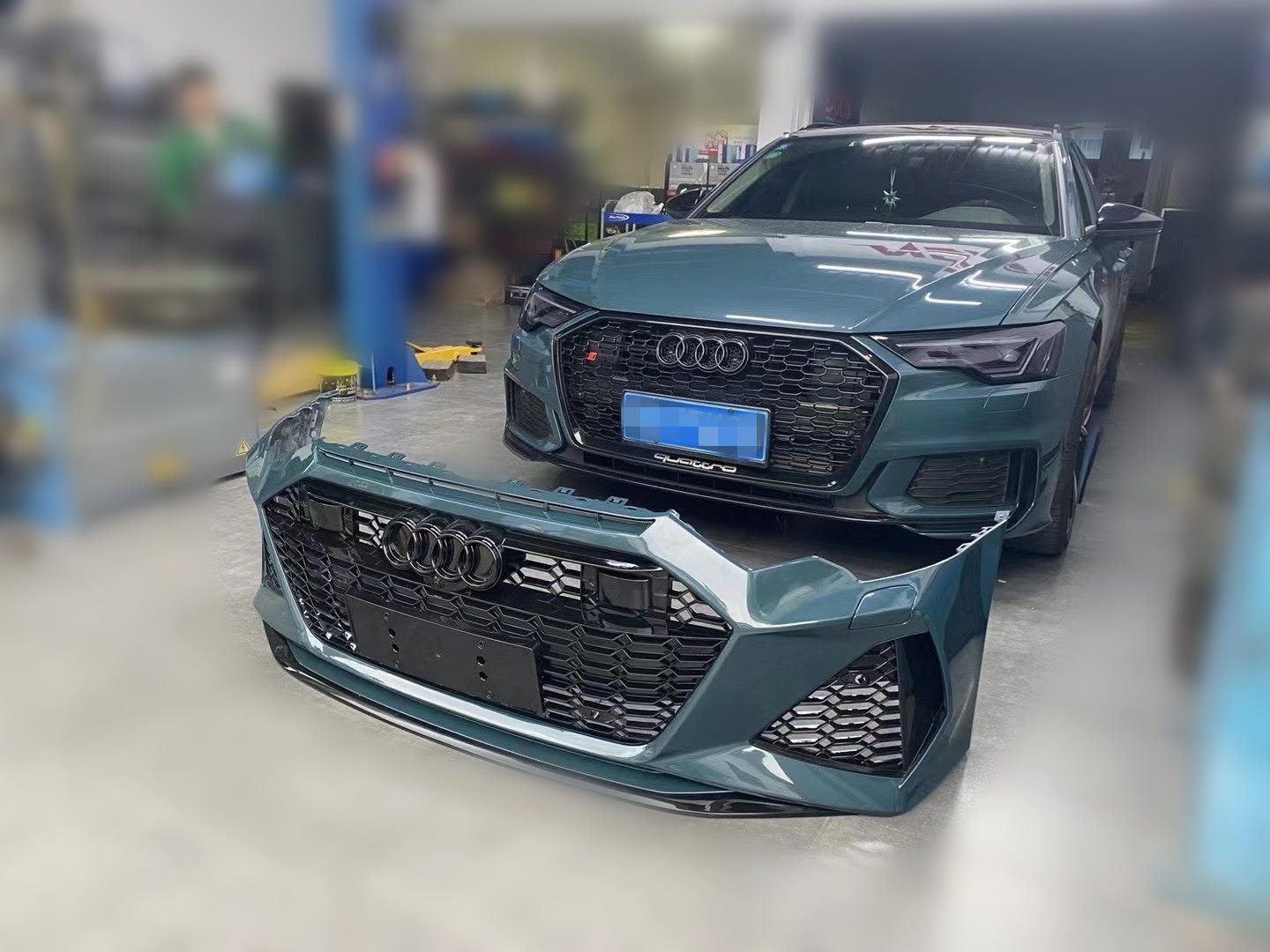 Luxury Sports RS6 Style Front Bumper With Grill For Audi A6 C8 19-21 -PP