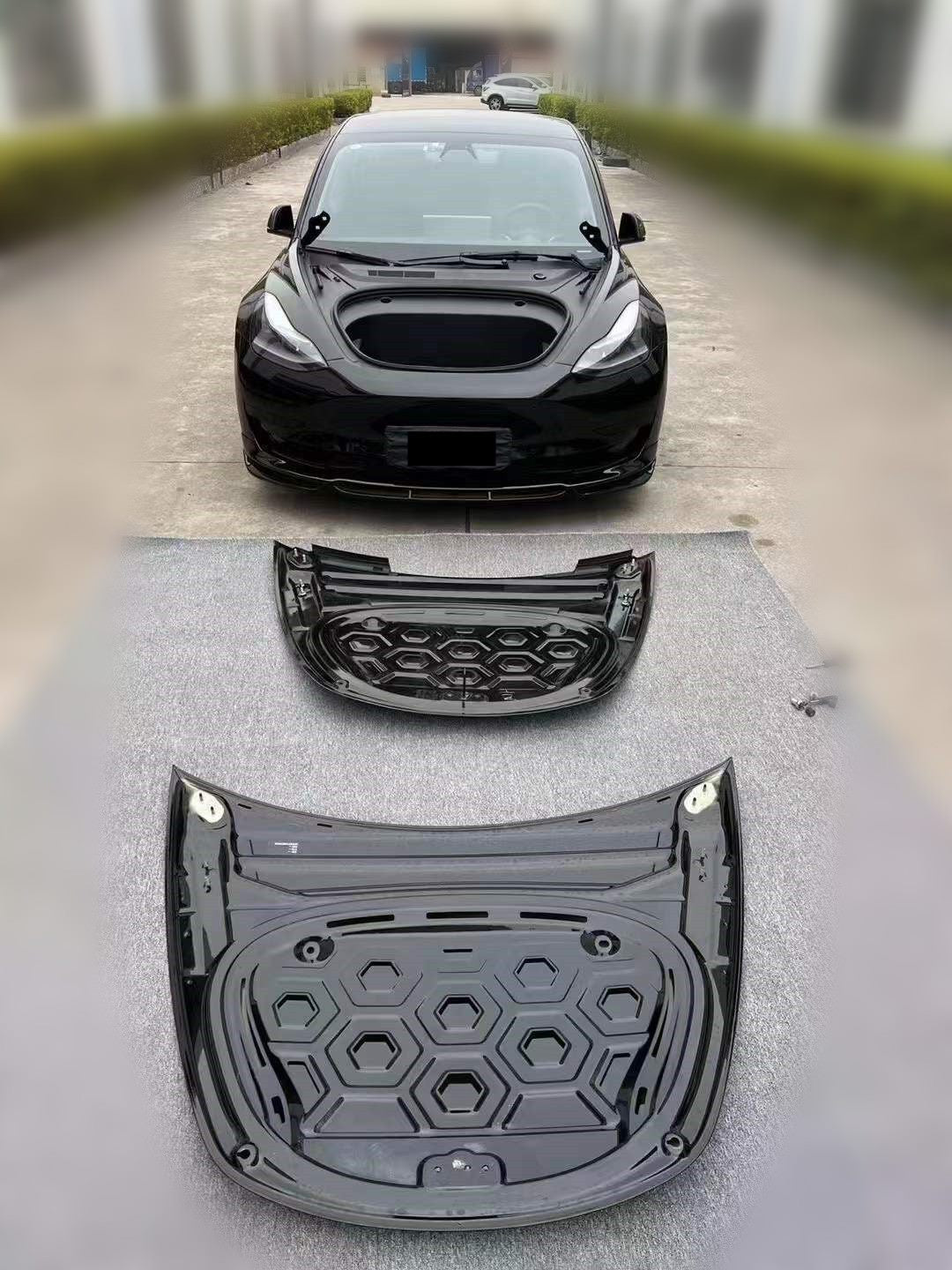 Luxury Sports Vented Carbon Bonnet For Tesla Model 3 -PP