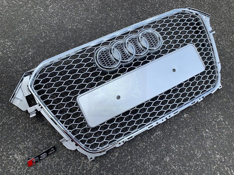 Luxury Sports RS4 Honeycomb Style Front Grill For Audi A4/S4 B8.5 13-16