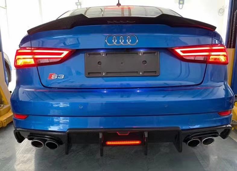 Luxury Sports Carbon Rear Diffuser For Audi S3 17-20 Sedan -PP