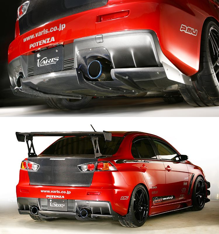 Luxury Sports Varis Style Carbon Rear Diffuser For Mistubishi EVO X