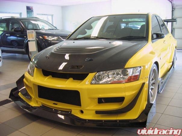 Luxury Sports Monster Sport Style Carbon Bonnet For Mitsubishi EVO 7-9