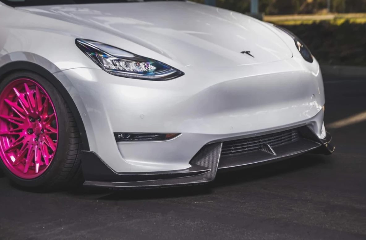 Luxury Sports Adro Style Carbon Front Lip For Tesla Model Y -PP