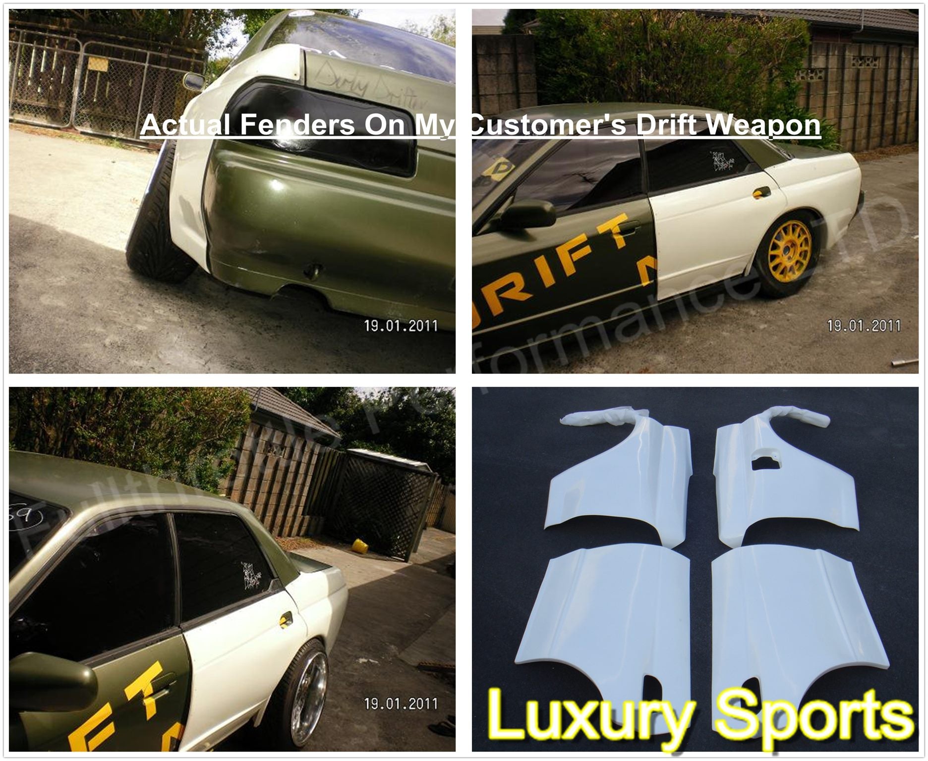 Luxury Sports 50mm 4PCs Rear Fender For Nissan Skyline R32 4DR