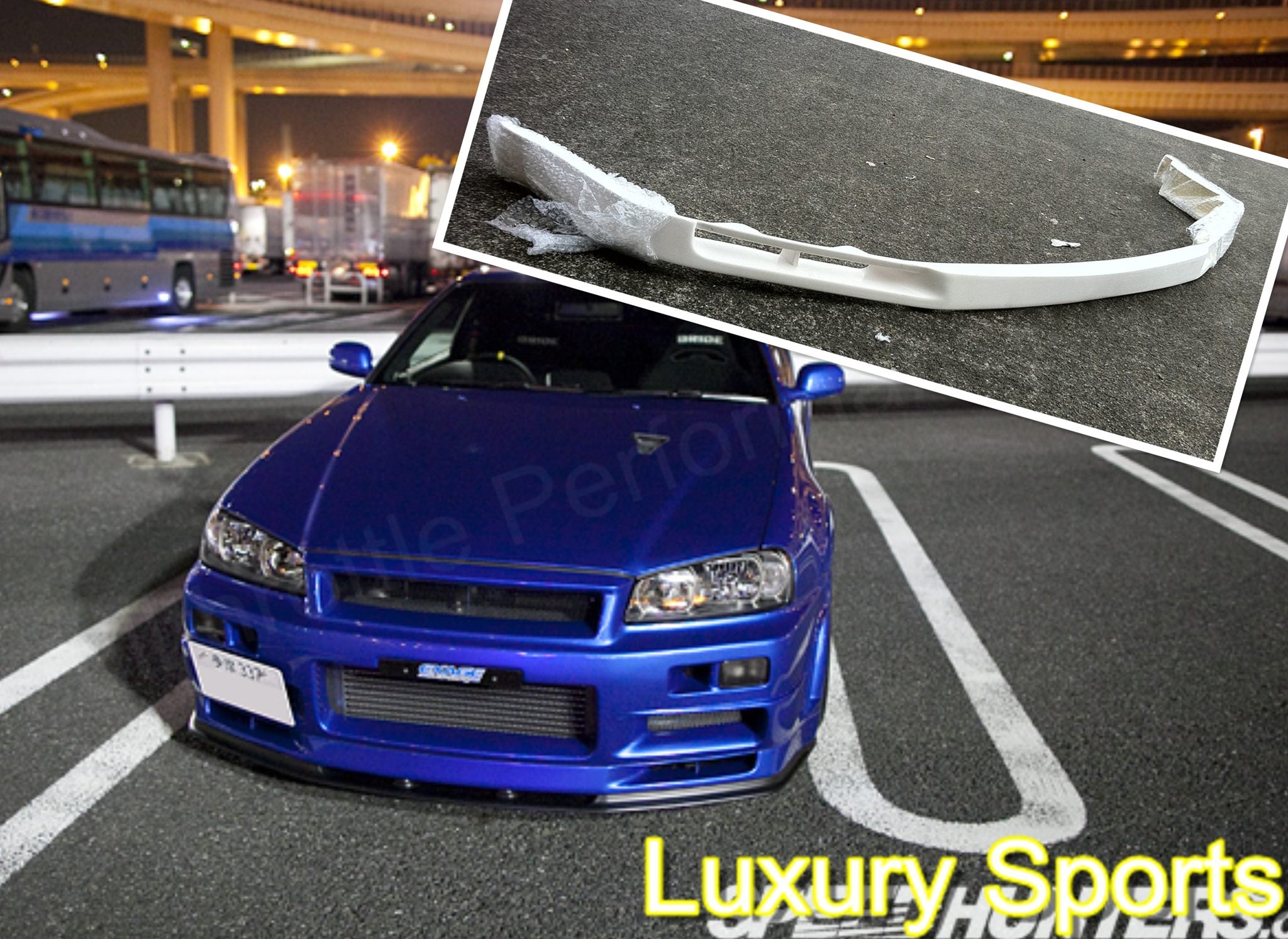 Luxury Sports Nismo Style Front Lip For Nissan Skyline R34 GTR