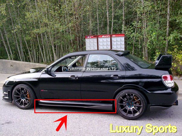 Luxury Sports Damd Style Side Skirts Extension For Subaru Impreza WRX V7-9