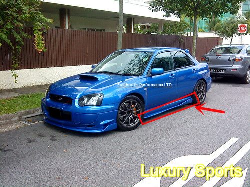 Luxury Sports Damd Style Side Skirts Extension For Subaru Impreza WRX V7-9