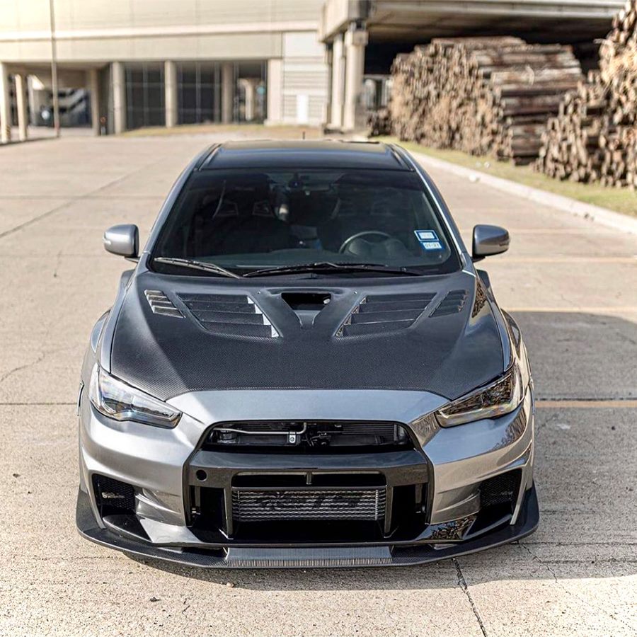 Luxury Sports Varis Ver3 Style Carbon Bonnet For Mitsubishi EVO X -PP