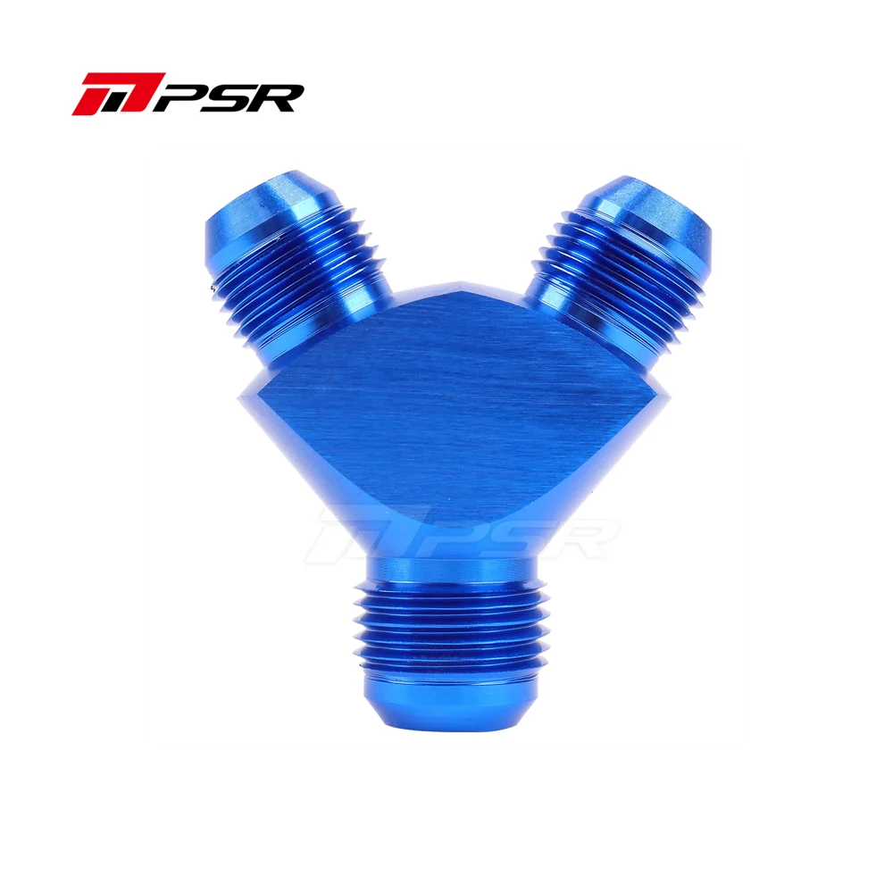 Pulsar PSR Y Block Fitting 10AN to 2x8AN Male Flare Splitter Adapter Aluminum Blue (PULSAR-ADP0002)
