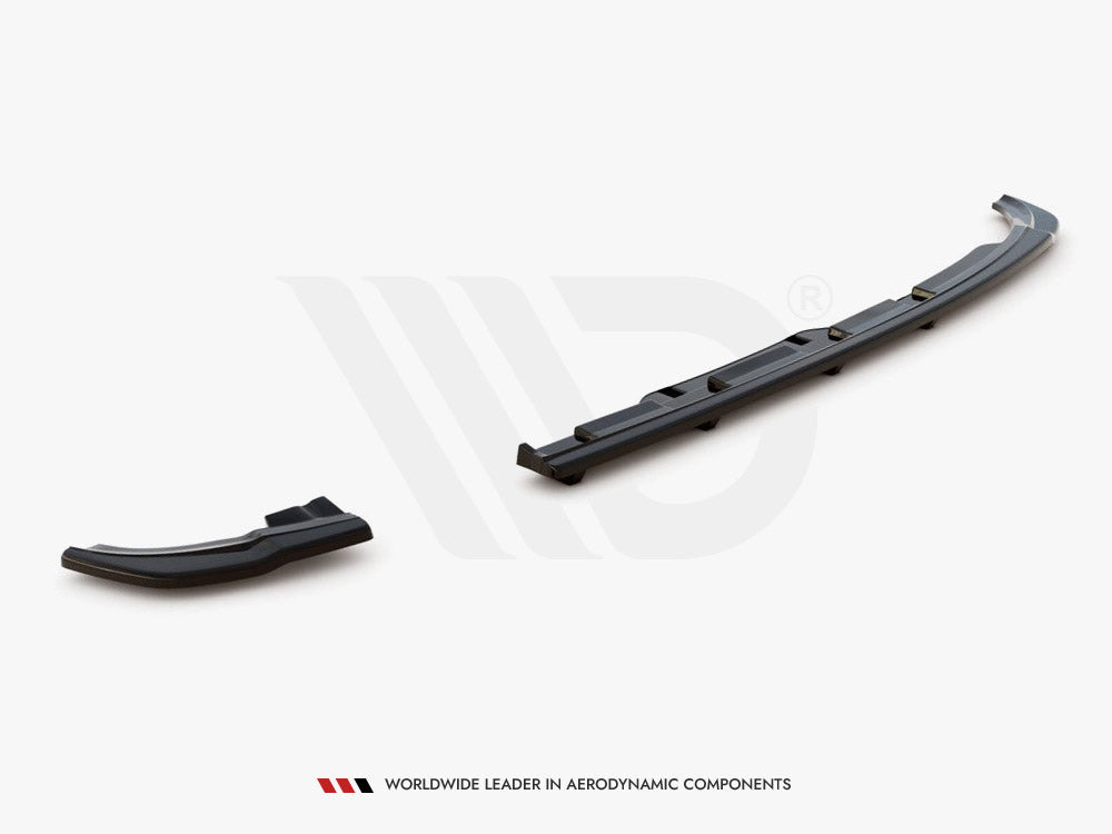 Central Rear Splitter (W/ Vertical Bars) VW Polo MK6 GTI 2017-2021 Maxton Design