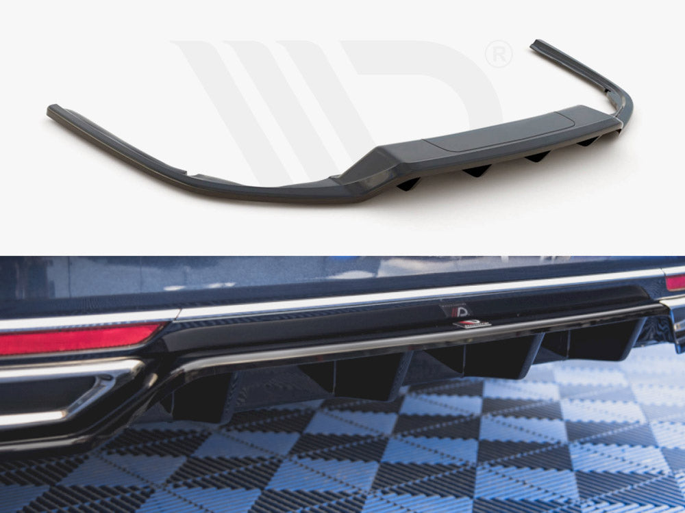 Central Rear Splitter (W/ Vertical Bars) VW Passat B8 2014-2019 Maxton Design