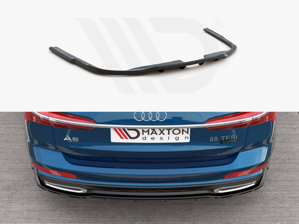 Central Rear Splitter (Vertical Bars) Audi A6 S-Line Avant C8 Maxton Design