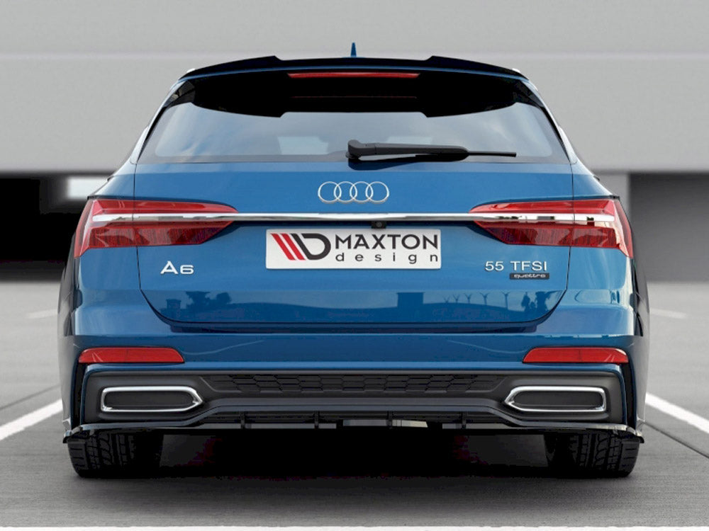 Central Rear Splitter (Vertical Bars) Audi A6 S-Line Avant C8 Maxton Design