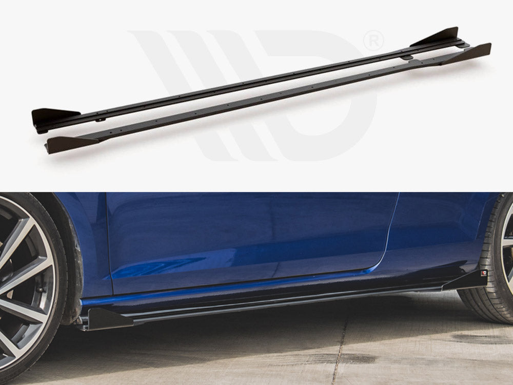 Maxton Racing Side Side Skirts Diffusers + Flaps VW Golf 7 R / R-Line Facelift Maxton Design