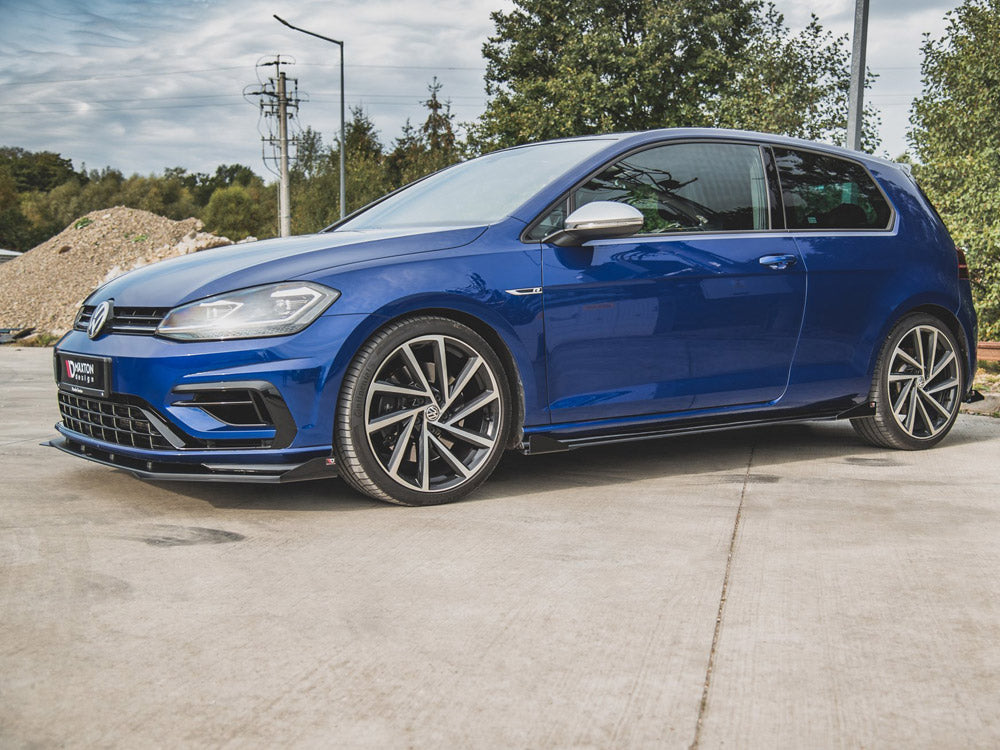 Maxton Racing Side Side Skirts Diffusers + Flaps VW Golf 7 R / R-Line Facelift Maxton Design