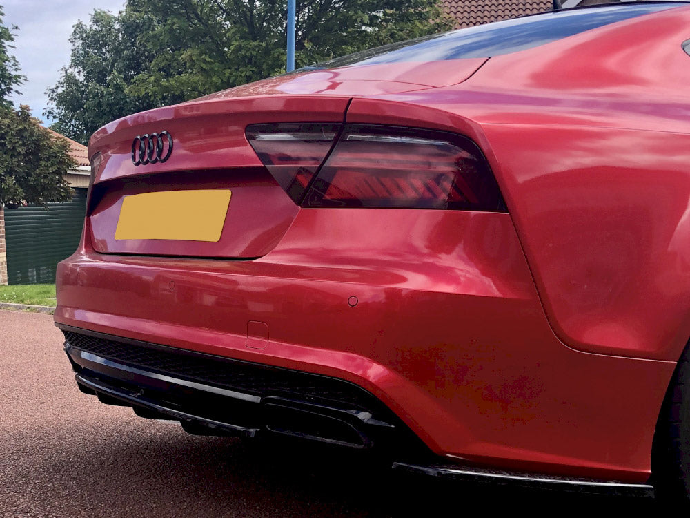 Central Rear Splitter (Vertical Bars) Audi A7 S-Line Facelift Maxton Design