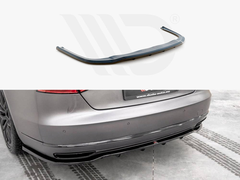 Central Rear Splitter (Vertical Bars) Audi A8 D4 Facelift 2013-2017 Maxton Design