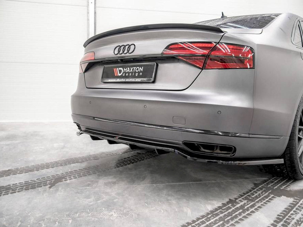 Central Rear Splitter (Vertical Bars) Audi A8 D4 Facelift 2013-2017 Maxton Design