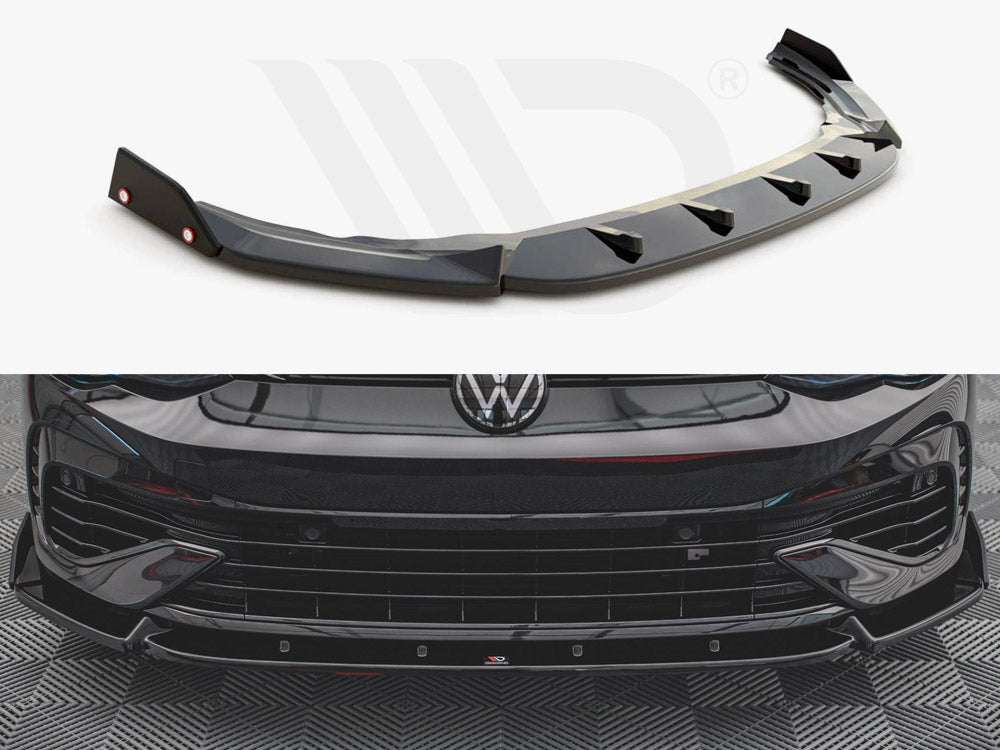 Front Splitter V.2 + Flaps VW Golf R Mk8 Maxton Design