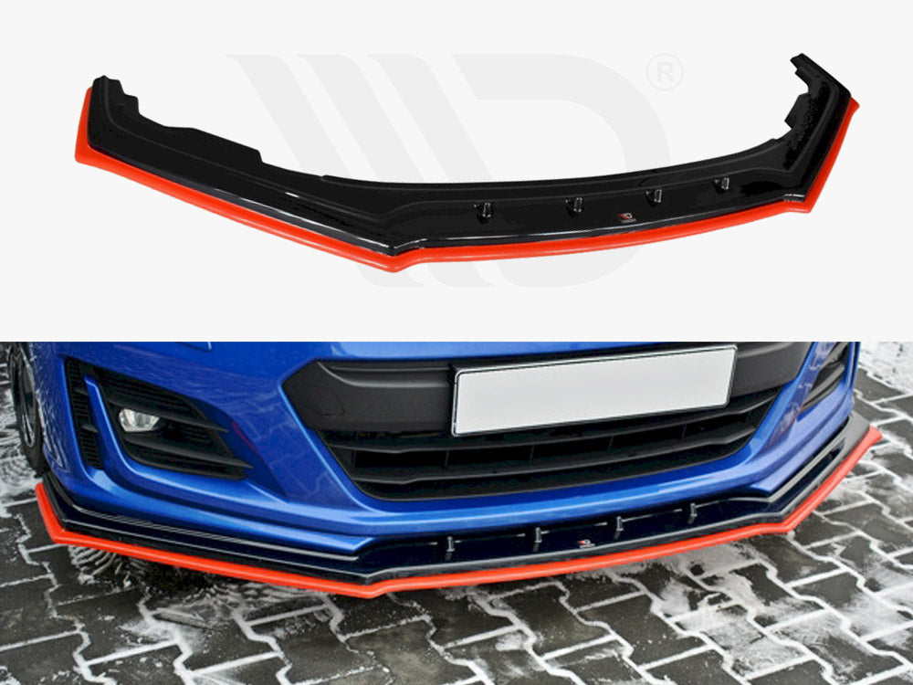 Front Splitter (Black &amp; Red) V.4 Subaru BRZ Facelift 2017-2020 Maxton Design