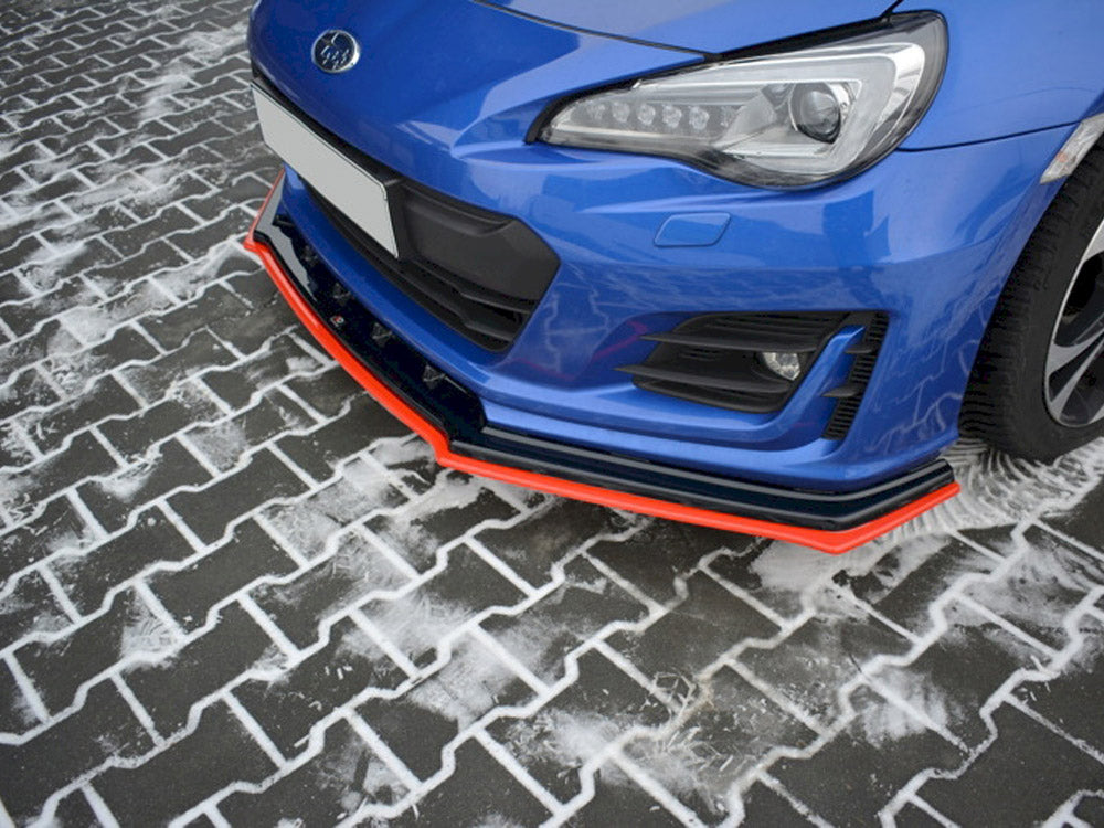 Front Splitter (Black &amp; Red) V.4 Subaru BRZ Facelift 2017-2020 Maxton Design