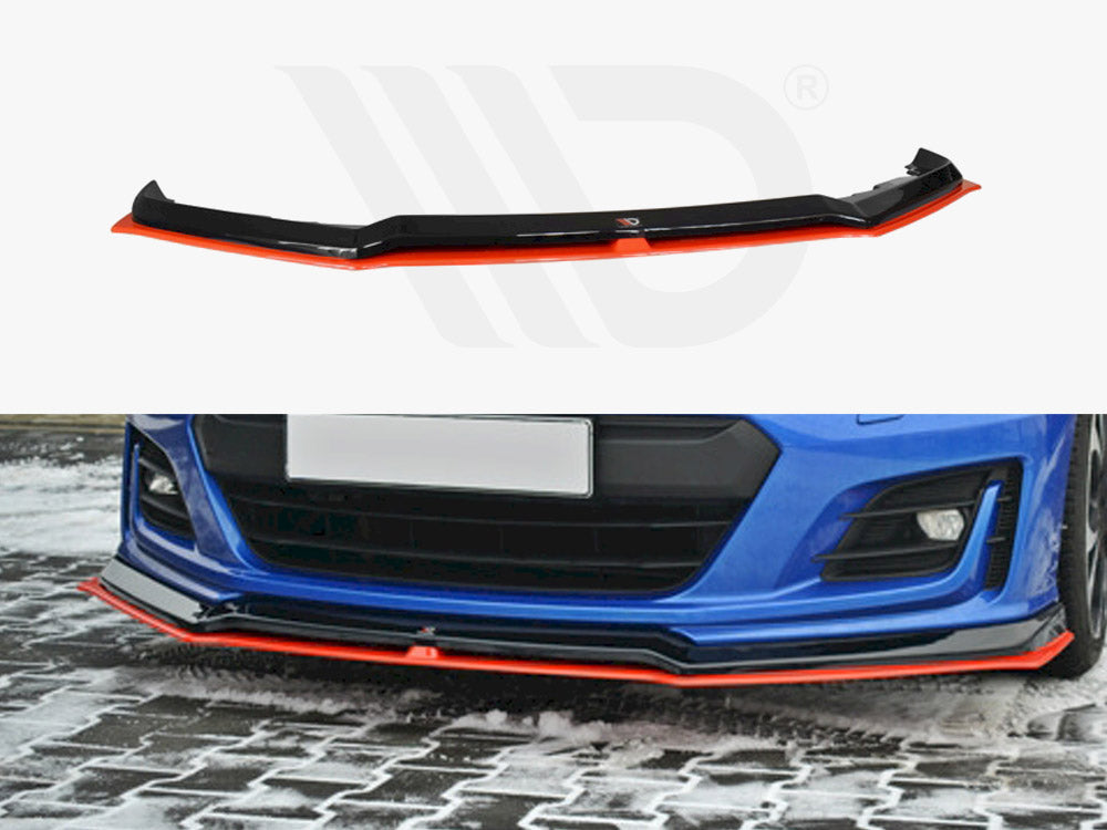 Front Splitter (Black &amp; Red) V.5 Subaru BRZ Facelift 2017-2020 Maxton Design