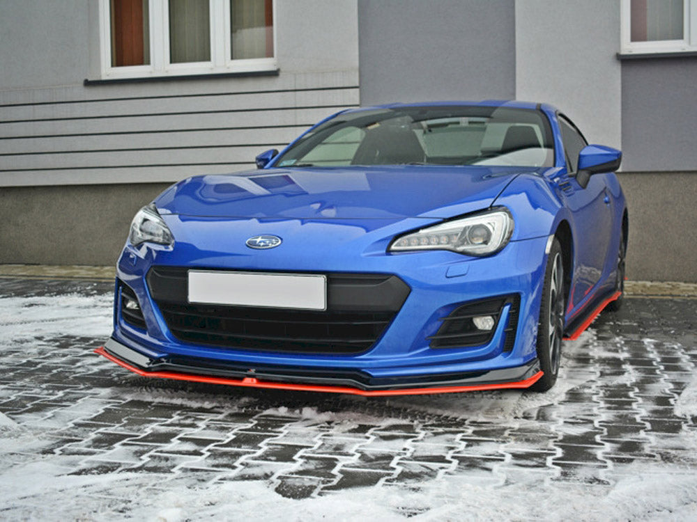 Front Splitter (Black &amp; Red) V.5 Subaru BRZ Facelift 2017-2020 Maxton Design