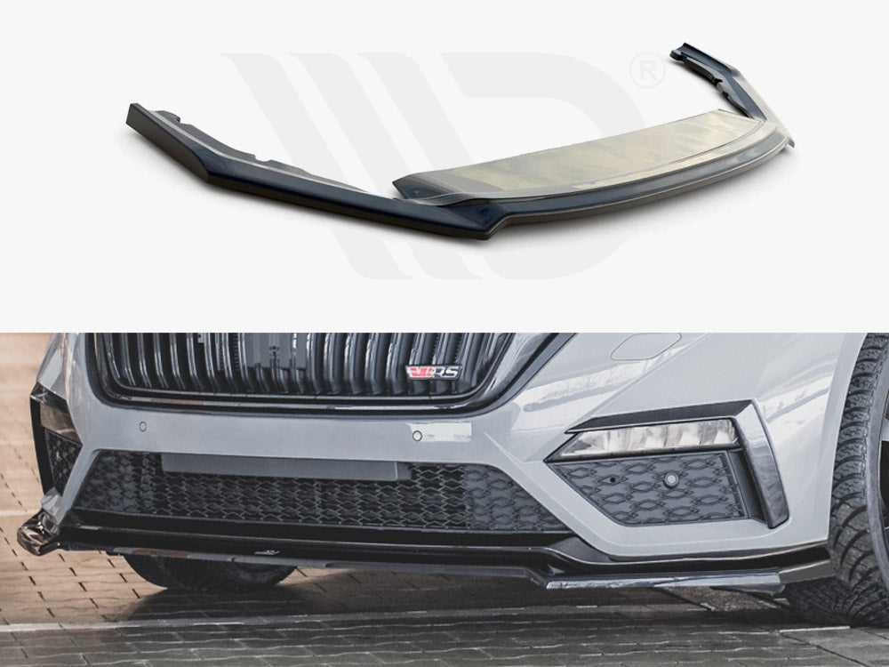 Front Splitter V4 Skoda Octavia RS MK4 2020- Maxton Design