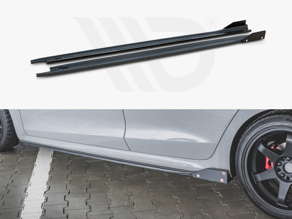 Side Skirts Diffusers V.2 + Flaps Skoda Octavia RS Mk4 Maxton Design