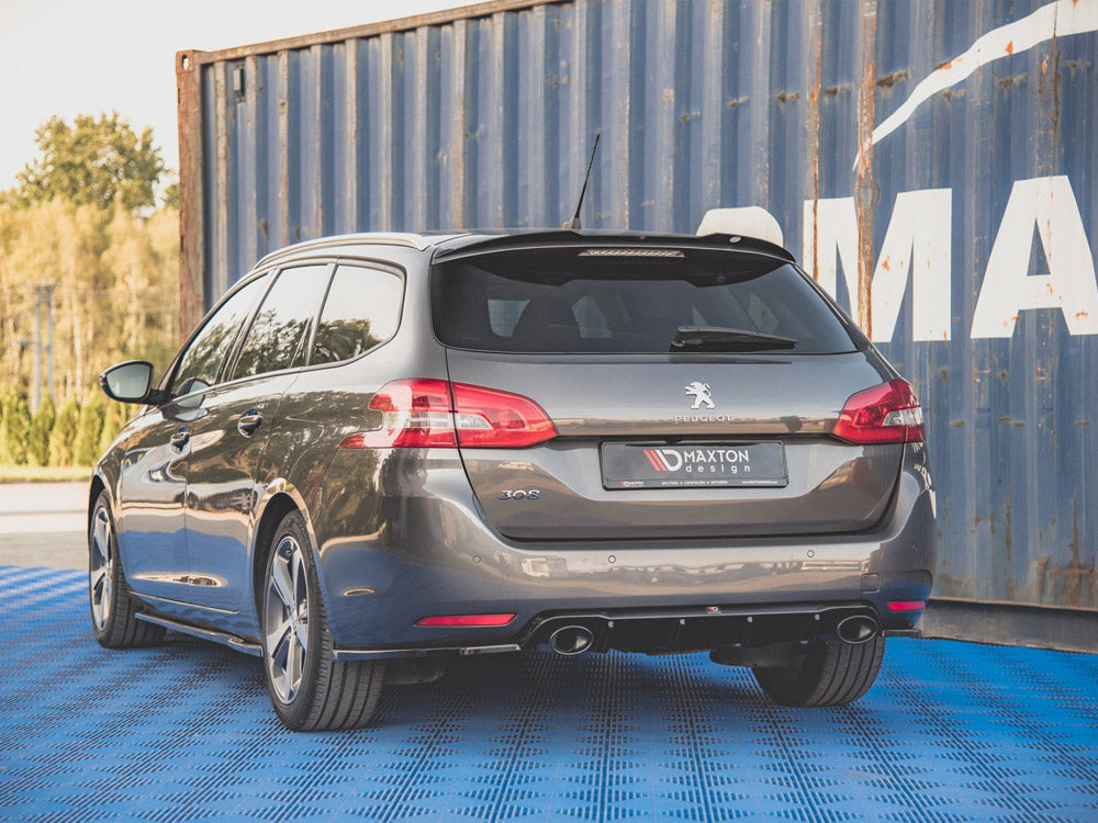 Rear Valance + Exhaust Ends Imitation Peugeot 308 SW Mk2 Facelift TEXTURED Maxton Design