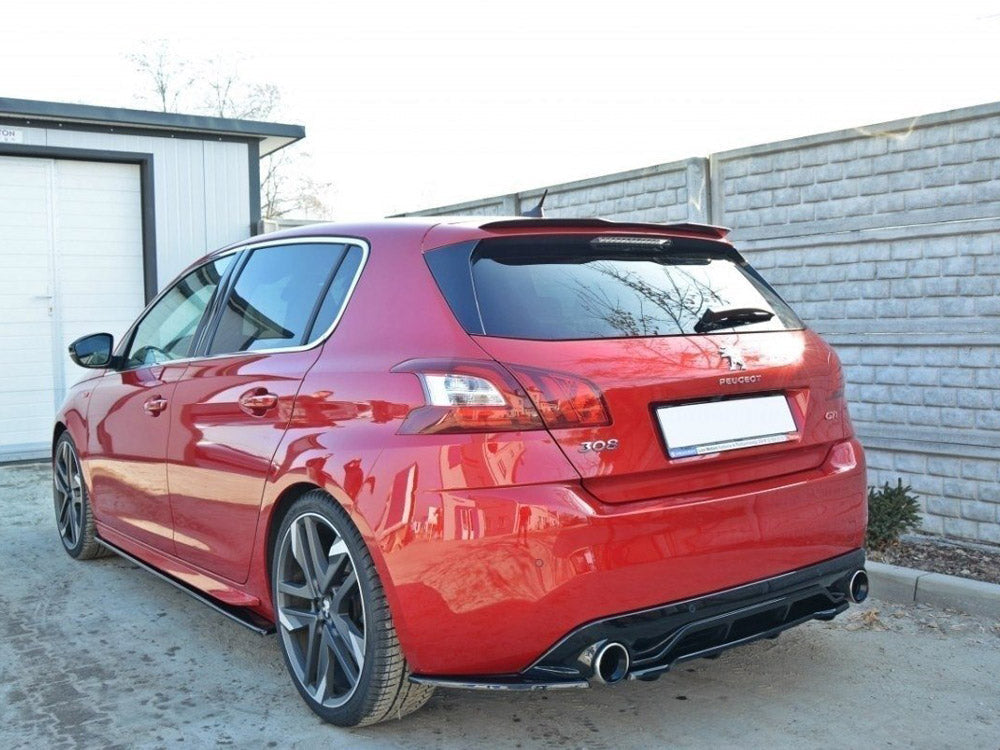 Central Rear Splitter Peugeot 308 II GTI (With Vertical Bars) Maxton Design