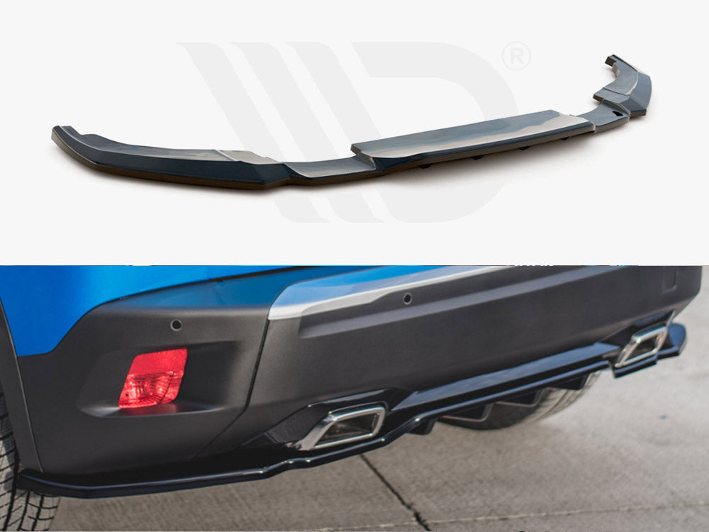 Central Rear Splitter (W/ Vertical Bars) Peugeot 2008 MK2 2019- Maxton Design