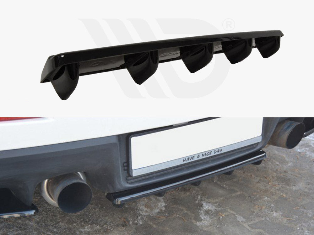 Central Rear Splitter Mitsubishi Lancer EVO X (W/vertical Bars) 2007-2015 Maxton Design