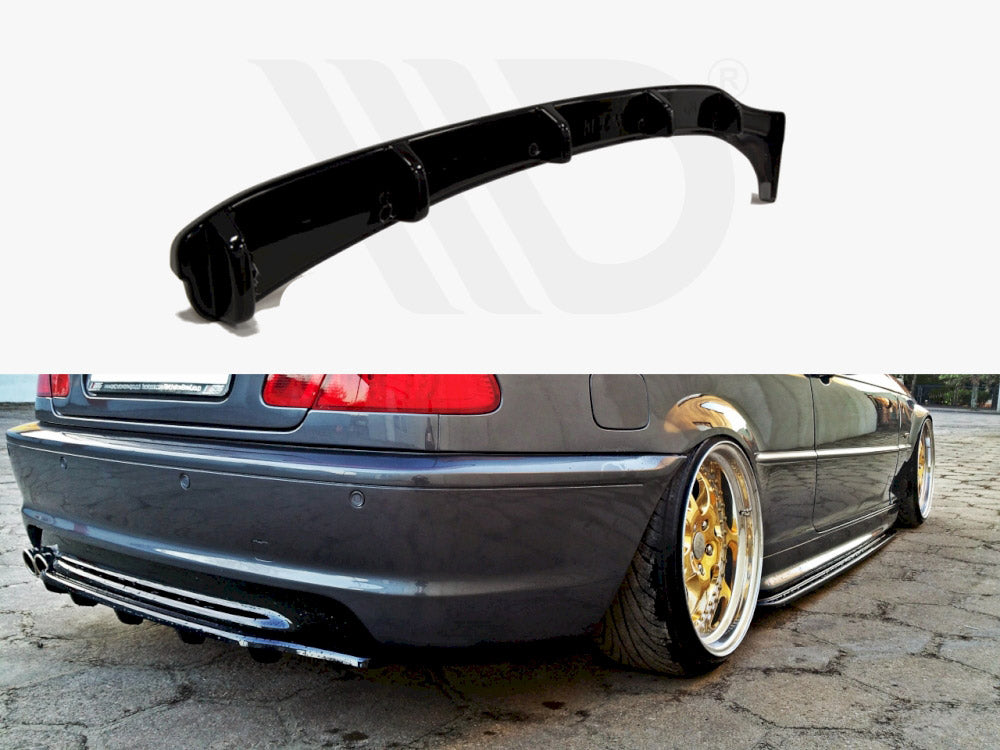 Central Rear Splitter (Vertical Bars) BMW 3 E46 Coupe M-Pack Maxton Design