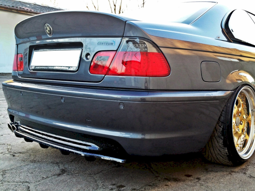 Central Rear Splitter (Vertical Bars) BMW 3 E46 Coupe M-Pack Maxton Design