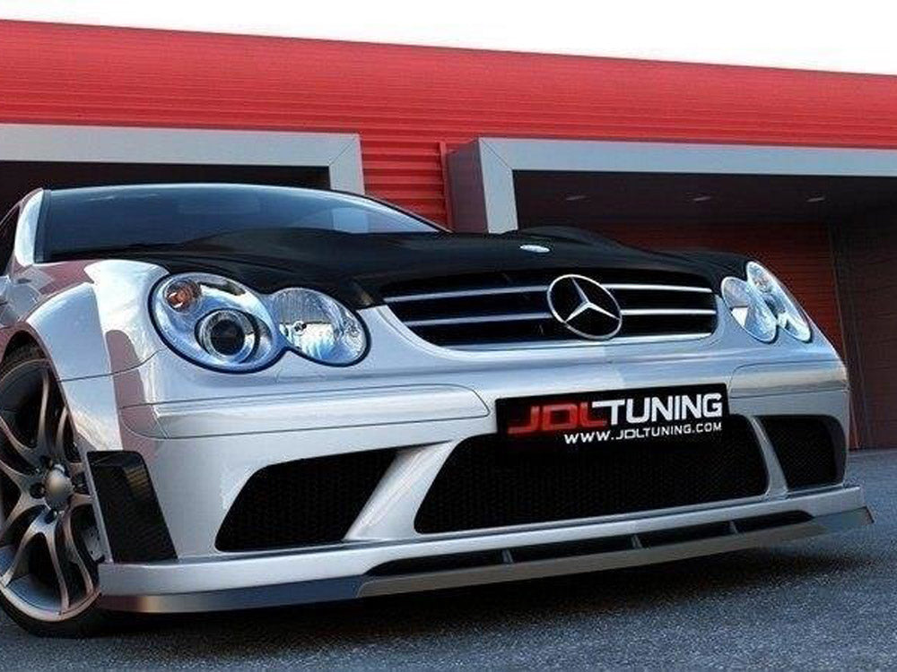 Front Splitter Mercedes CLK W209 (For ME-CLK-209-BLACK-F1 Bumper) Maxton Design