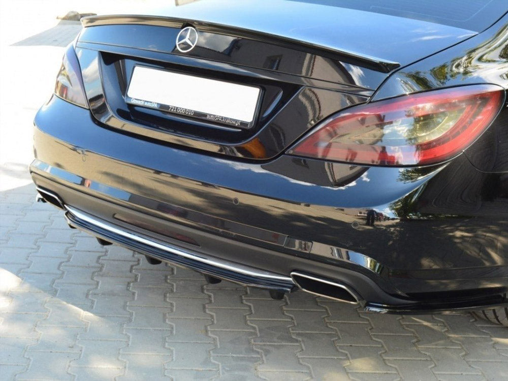 Central Rear Splitter Mercedes CLS C218 Amg-line (With A Vertical BAR) 2011-2014 Maxton Design