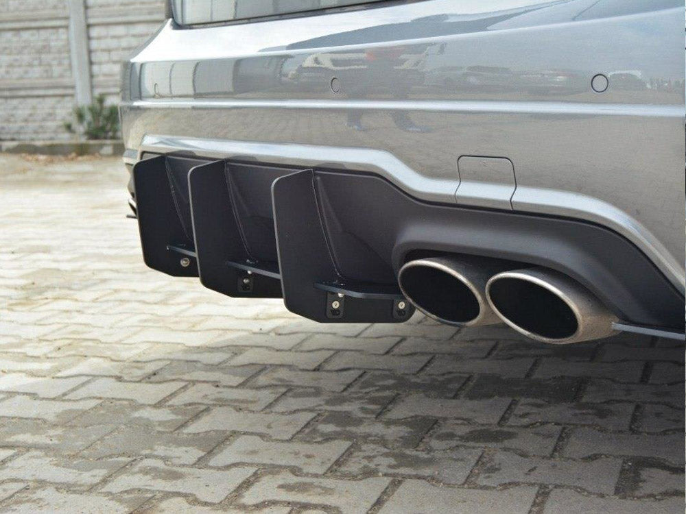 Rear Diffuser &amp; Rear Side Splitters Mercedes C W204 AMG-Line Facelift Maxton Design