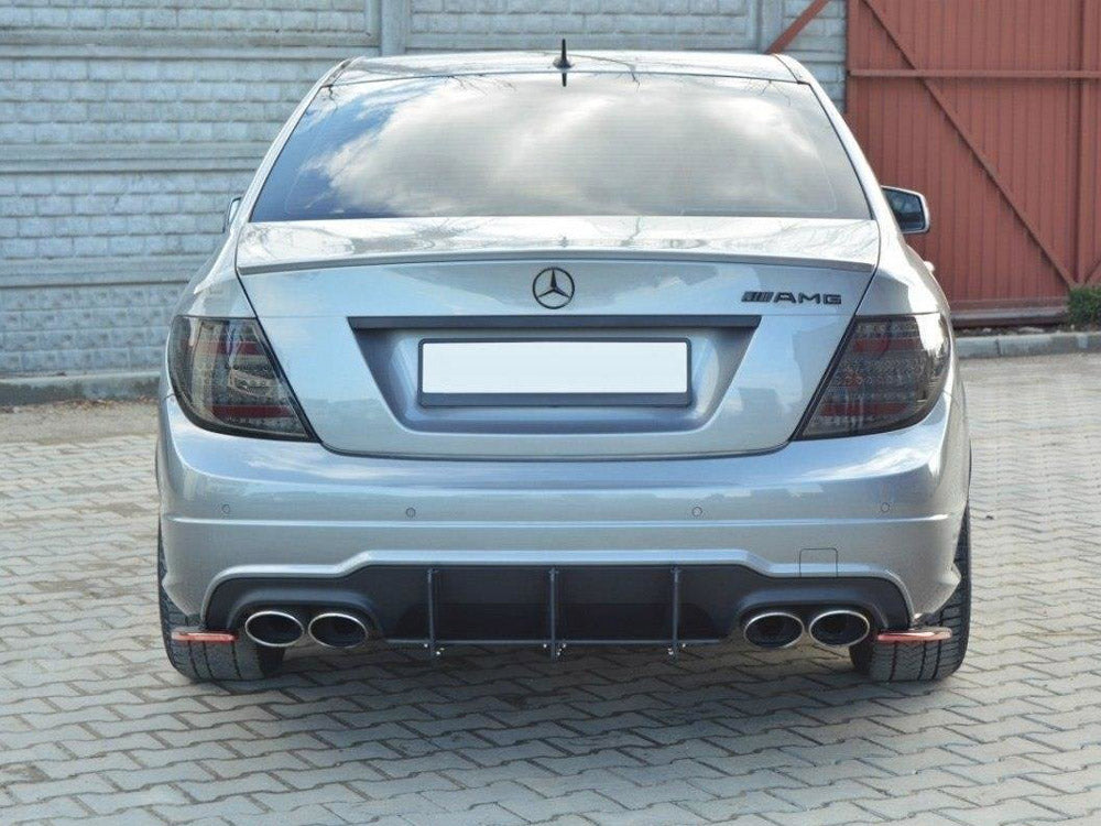 Rear Diffuser &amp; Rear Side Splitters Mercedes C W204 AMG-Line Facelift Maxton Design